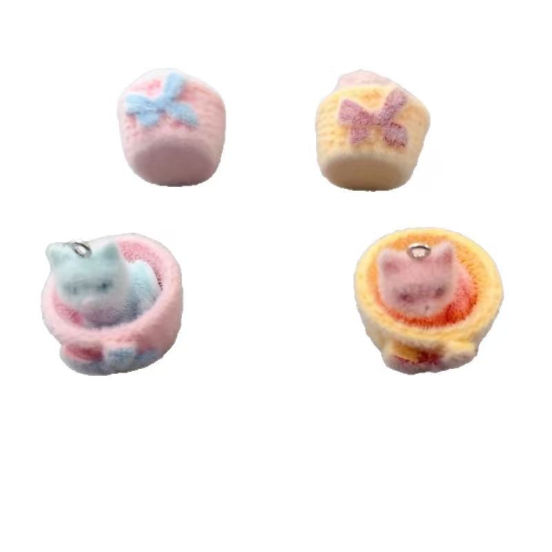 4pcs 3D plush resin cat pendan - Resin recension och pris