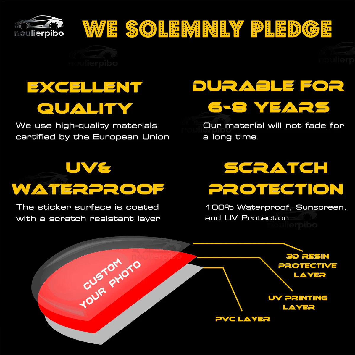 Custom 3D Resin Car Sticker Pe - Uv Resin recension och pris