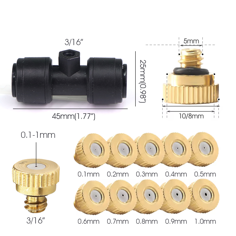 0.1-1mm Brass Spray Nozzle W/T - Nozzle Brass recension och pris