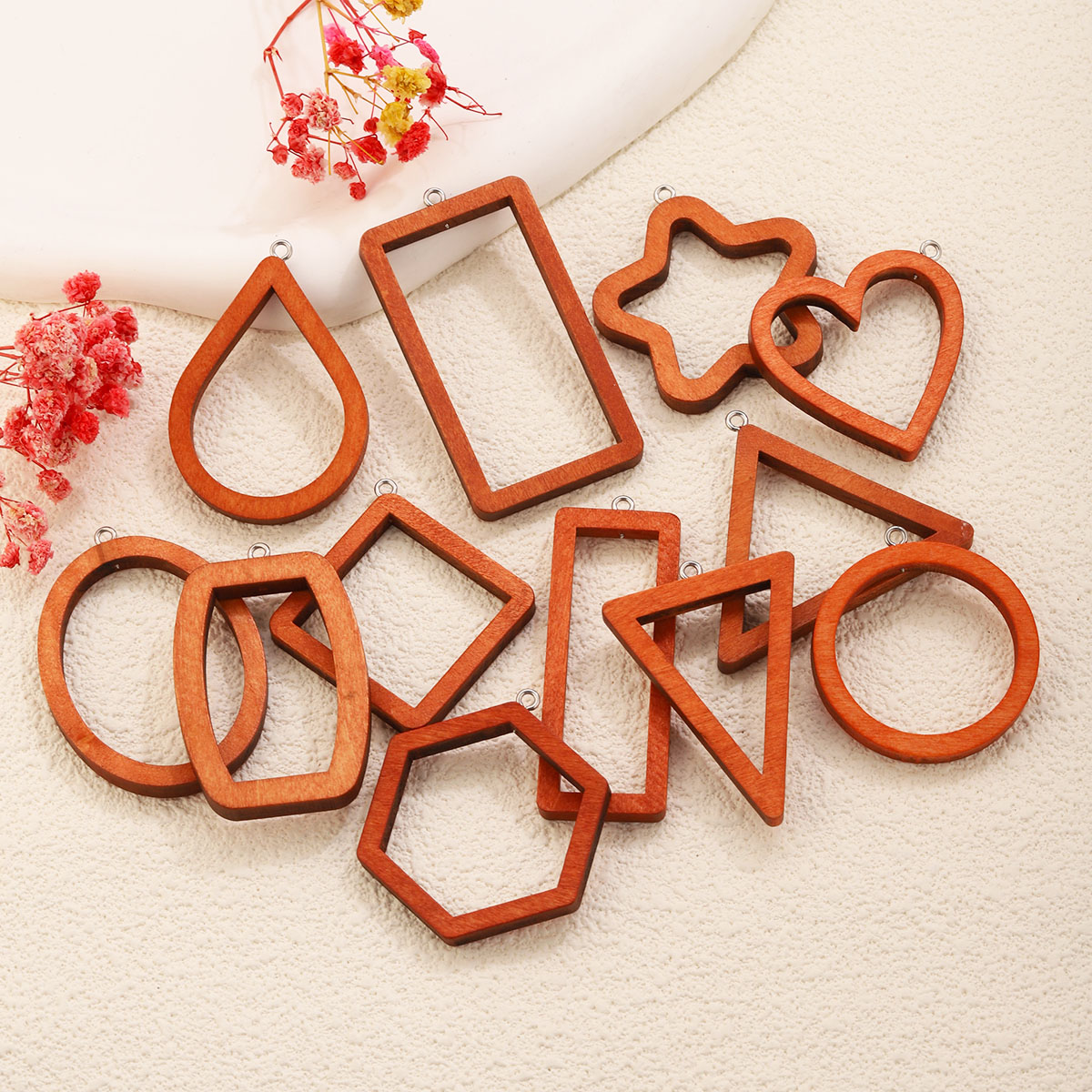 10PCS Triangle Rectangle Wood  - Uv Resin recension och pris