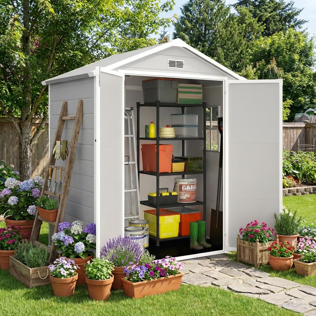 Outdoor Storage Shed 6×4ft Wat - Uv Resin recension och pris